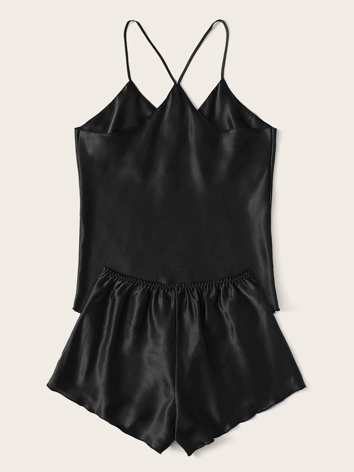 Satin Cami Top With Shorts Pajama Set - Aadima Nepal -online shopping Nepal - Fashion -Buy Clothing Online in Nepal