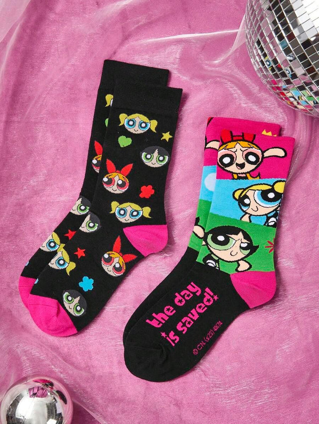 The POWERPUFF GIRLS 2 PAIR WOMEN CASUAL SOCKS - Aadima Nepal -online shopping Nepal - Fashion -Buy Clothing Online in Nepal
