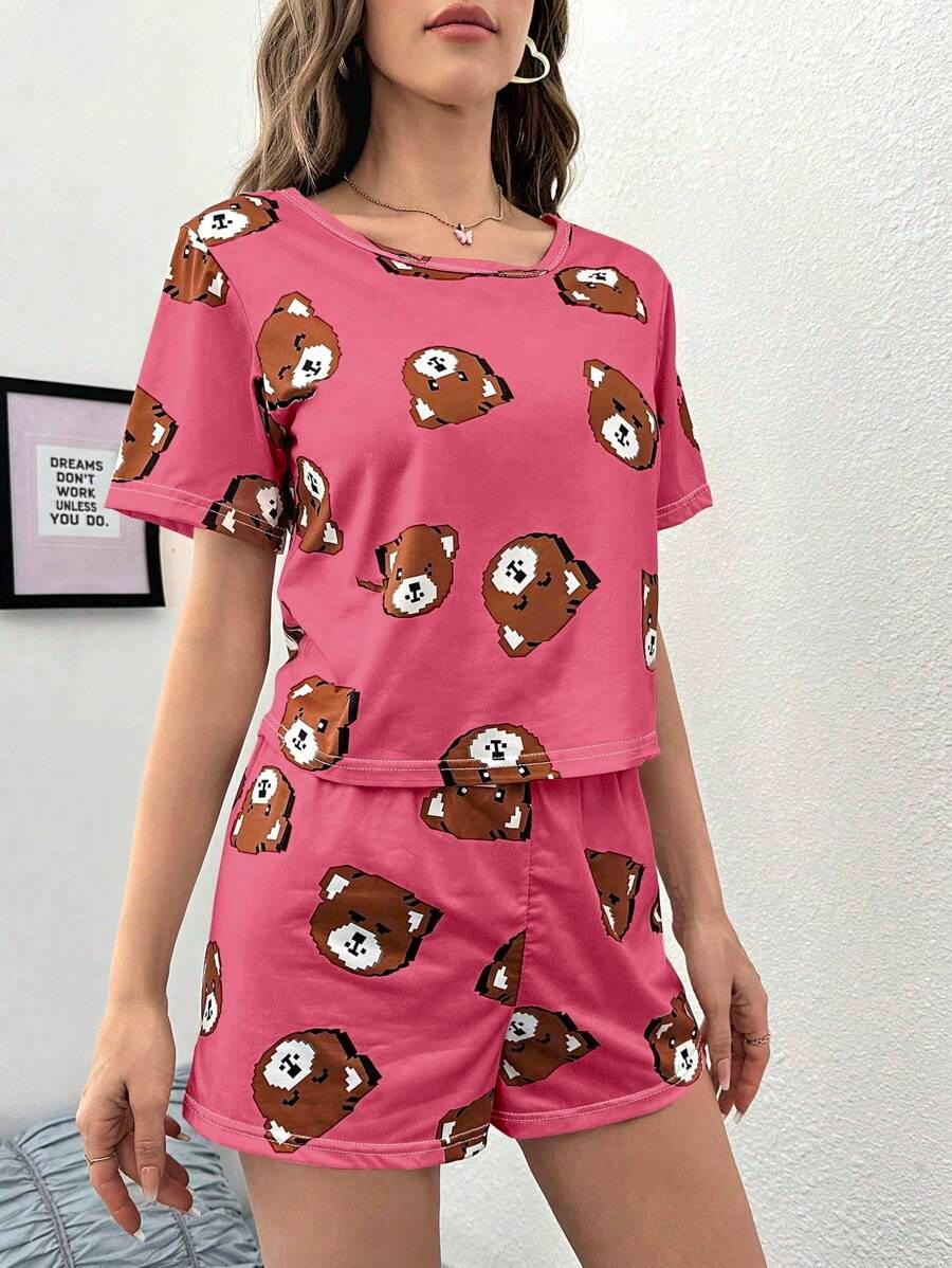 Cartoon Graphic Tee & Shorts PJ Set - Aadima Nepal -online shopping Nepal - Fashion -Buy Clothing Online in Nepal