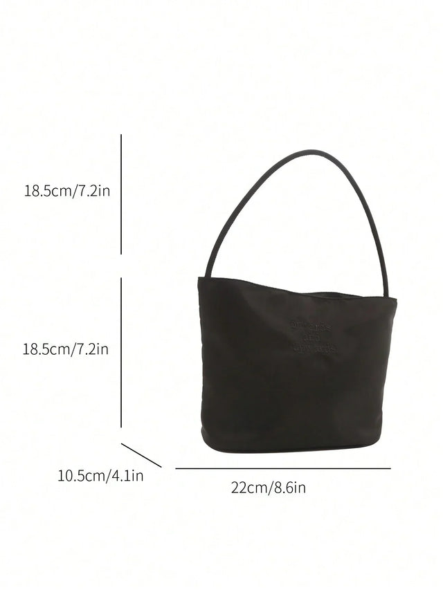 Nylon Letter Print Shoulder Bucket Bag - Aadima Nepal -online shopping Nepal - Fashion -Buy Clothing Online in Nepal