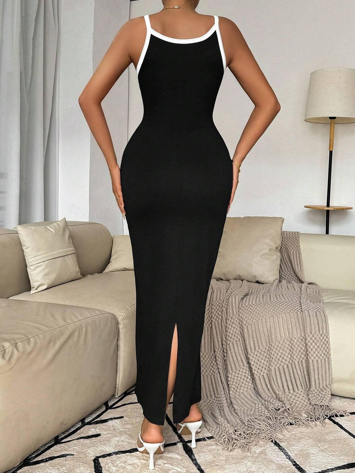 Long Bodycon Cami Dress - Aadima Nepal -online shopping Nepal - Fashion -Buy Clothing Online in Nepal