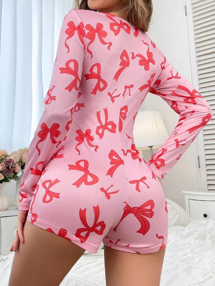 Cute Bow Design Romper Pajamas - Aadima Nepal -online shopping Nepal - Fashion -Buy Clothing Online in Nepal