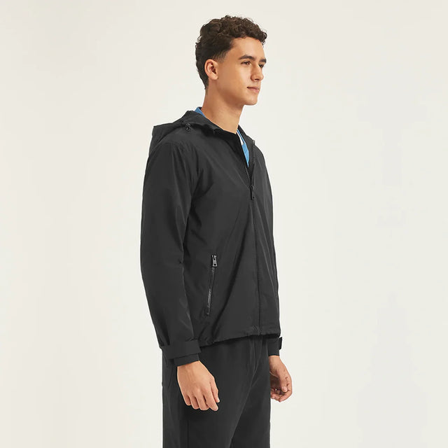Solid Black Hooded Tailored Jacket - Aadima Nepal -online shopping Nepal - Fashion -Buy Clothing Online in Nepal