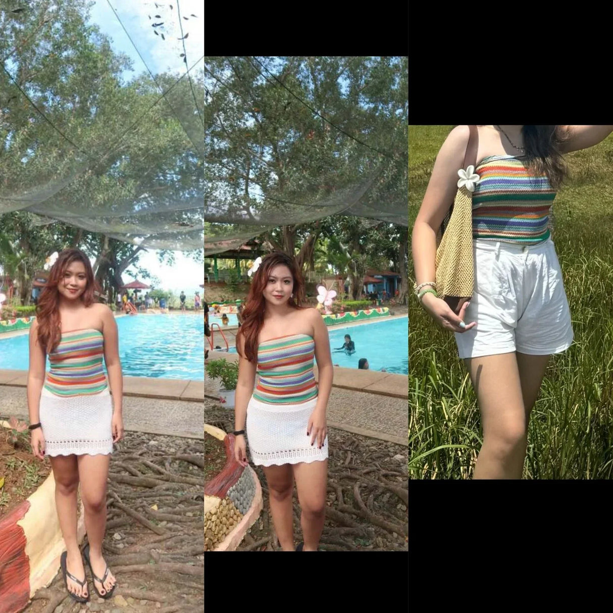 Summer Slim Fit Tube Top Colorful Stripes - Aadima Nepal -online shopping Nepal - Fashion -Buy Clothing Online in Nepal