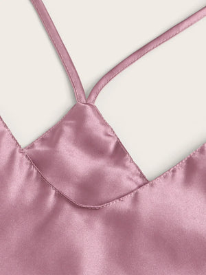 Satin Cami Top With Shorts Pajama Set - Aadima Nepal -online shopping Nepal - Fashion -Buy Clothing Online  in Nepal