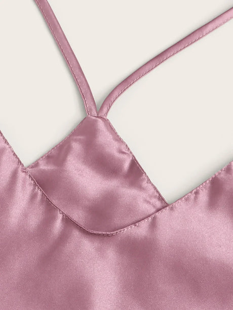 Satin Cami Top With Shorts Pajama Set - Aadima Nepal -online shopping Nepal - Fashion -Buy Clothing Online  in Nepal