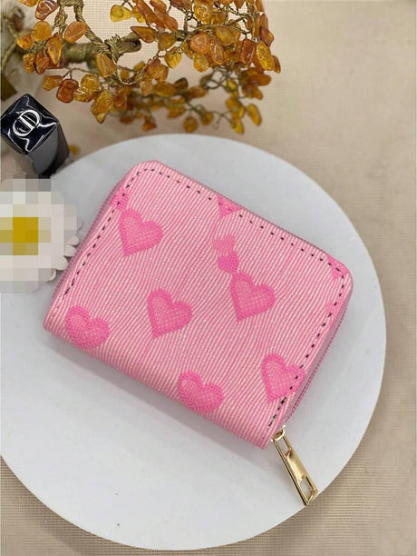 Heart Pattern with Ziper lightweight Cardholder/Purse - Aadima Nepal -online shopping Nepal - Fashion -Buy Clothing Online  in Nepal