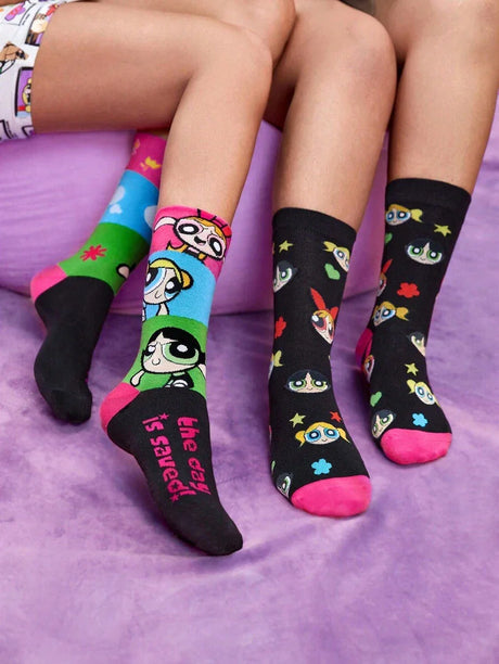 The POWERPUFF GIRLS 2 PAIR WOMEN CASUAL SOCKS - Aadima Nepal -online shopping Nepal - Fashion -Buy Clothing Online  in Nepal