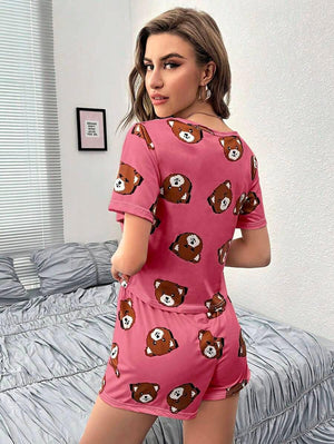 Cartoon Graphic Tee & Shorts PJ Set - Aadima Nepal -online shopping Nepal - Fashion -Buy Clothing Online  in Nepal