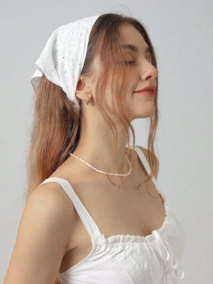 Floral Embroidered Scalloped Headwrap - Aadima Nepal -online shopping Nepal - Fashion -Buy Clothing Online  in Nepal
