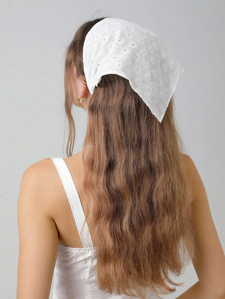 Floral Embroidered Scalloped Headwrap - Aadima Nepal -online shopping Nepal - Fashion -Buy Clothing Online  in Nepal