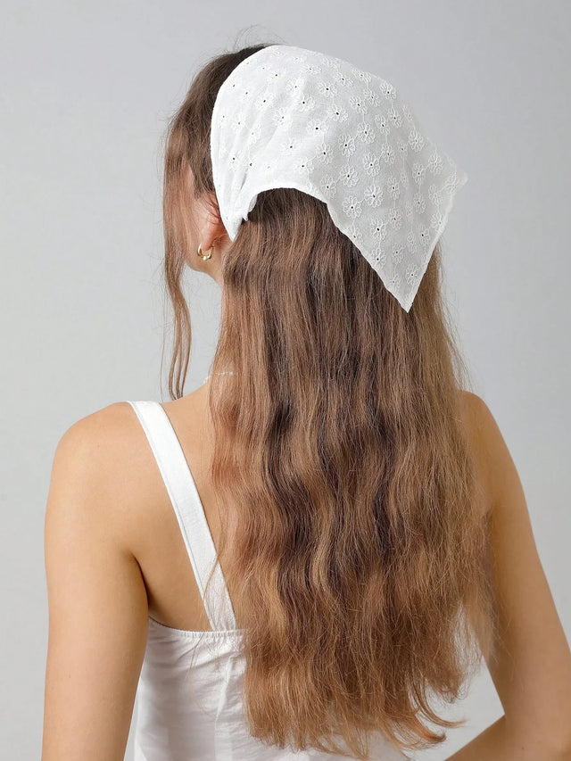 Floral Embroidered Scalloped Headwrap - Aadima Nepal -online shopping Nepal - Fashion -Buy Clothing Online  in Nepal