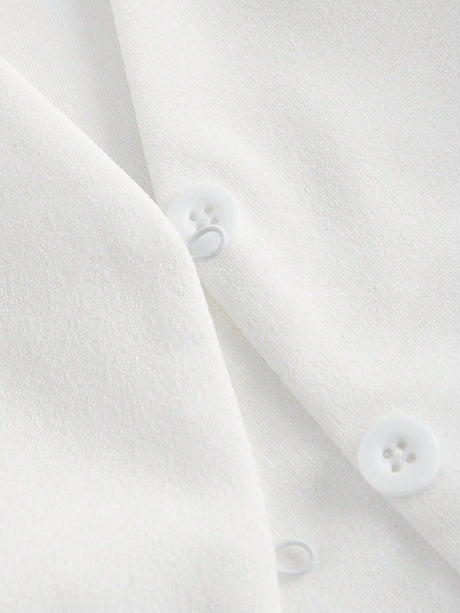 Buttoned Strap Side Tie At Waist Summer Tank Top - Feature Description Details Lace Up, Asymmetrical, Button Neckline V Neck Style Casual Type Tank Hem Shape Asymmetrical Color White Pattern Type Plain Length Regular Fit Type Regular Fit Fabric Medium Str