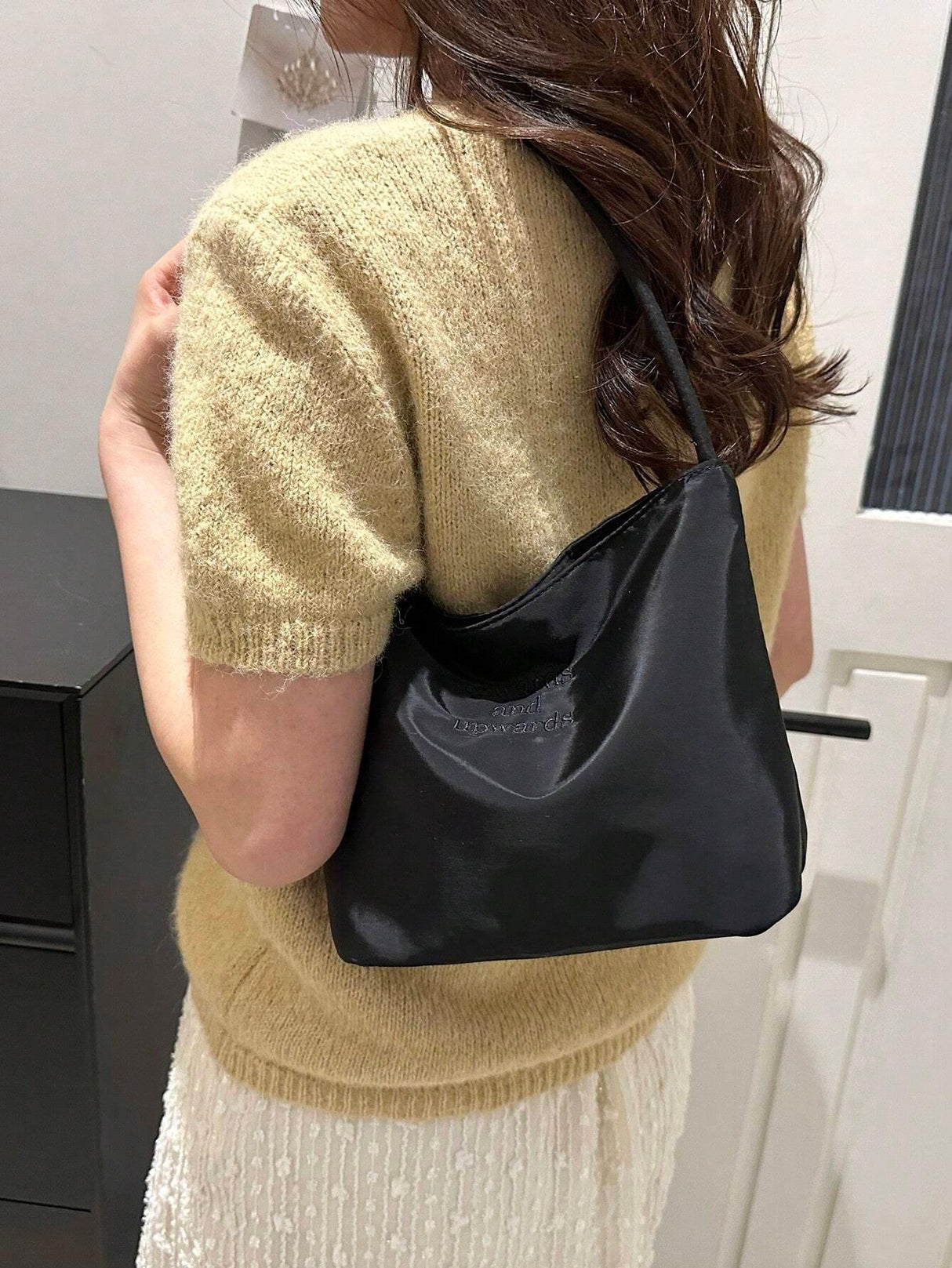 Nylon Letter Print Shoulder Bucket Bag - Aadima Nepal -online shopping Nepal - Fashion -Buy Clothing Online  in Nepal
