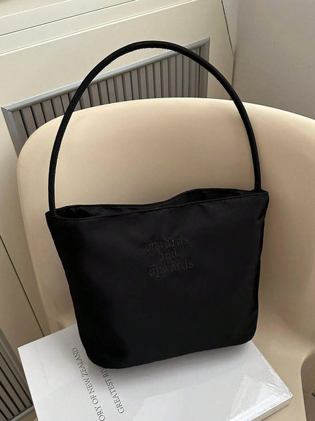 Nylon Letter Print Shoulder Bucket Bag - Aadima Nepal -online shopping Nepal - Fashion -Buy Clothing Online  in Nepal