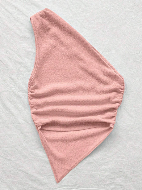 Online shopping Nepal - Buy Asymmetric Neck Pink Top With Asymmetrical Hem in Nepal