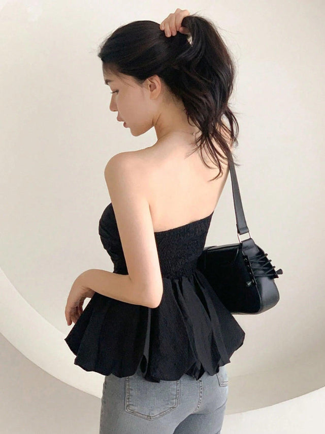 Online shopping Nepal - Buy DAZY Black Slim Fit Bustier Tube Top in Nepal