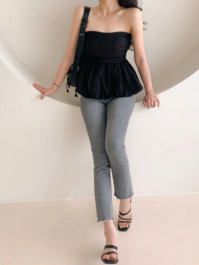 Online shopping Nepal - Buy DAZY Black Slim Fit Bustier Tube Top in Nepal