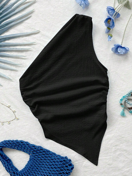 Online shopping Nepal - Buy Asymmetric Neck Pink Top With Asymmetrical Hem in Nepal