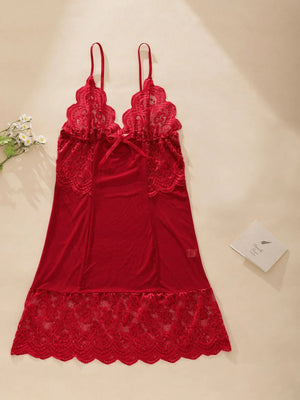 Deep V-neck Sexy Strap Mesh Lingerie Dress - Aadima Nepal -online shopping Nepal - Fashion -Buy Clothing Online  in Nepal