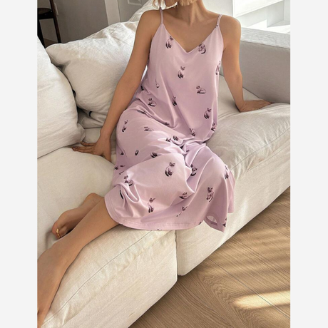 Buy DAZY Cute Cat Pattern All-Over Print Women Slip Nightgown Online in Nepal - Online Shopping Nepal - Online Clothing Shop Nepal