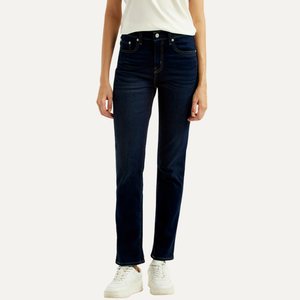 Buy Women's 724 Dark Blue Slim Straight Fit High Rise Jeans Online in Nepal - Online Shopping Nepal - Online Clothing Shop Nepal