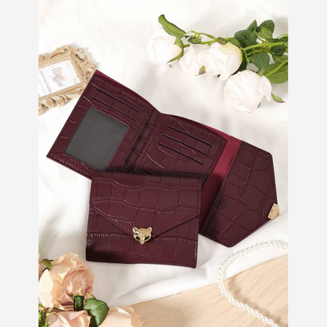 Buy Burgundy Bag Charry Red Bag Wine Red Bag Coin Pocket Double Fold Women's Wallet Online in Nepal - Online Shopping Nepal - Online Clothing Shop Nepal