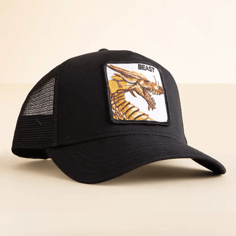 The beast dragon tucker hat - Add a bold, animal-inspired touch to your casual wardrobe with the Goorin Bros. Animal Print Trucker Hat. Crafted with a perfect blend of 57% polyester and 43% cotton, this lightweight hat offers both comfort and durability.