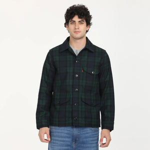 Plaid Navy Spread Collar Shacket - Aadima Nepal -online shopping Nepal - Fashion -Buy Clothing Online  in Nepal