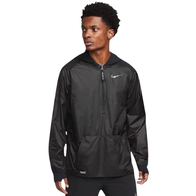 NIKE PRO 1/2 ZIP RUNNING HOODED JACKET