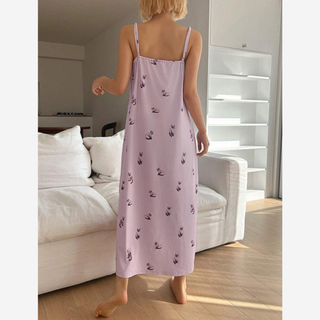 Buy DAZY Cute Cat Pattern All-Over Print Women Slip Nightgown Online in Nepal - Online Shopping Nepal - Online Clothing Shop Nepal