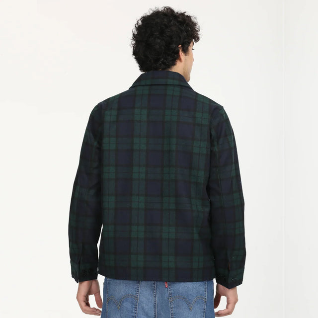 Plaid Navy Spread Collar Shacket - Aadima Nepal -online shopping Nepal - Fashion -Buy Clothing Online  in Nepal