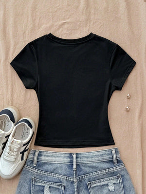 Glissea Floral Print Casual Versatile T-Shirt - Aadima Nepal -online shopping Nepal - Fashion -Buy Clothing Online  in Nepal