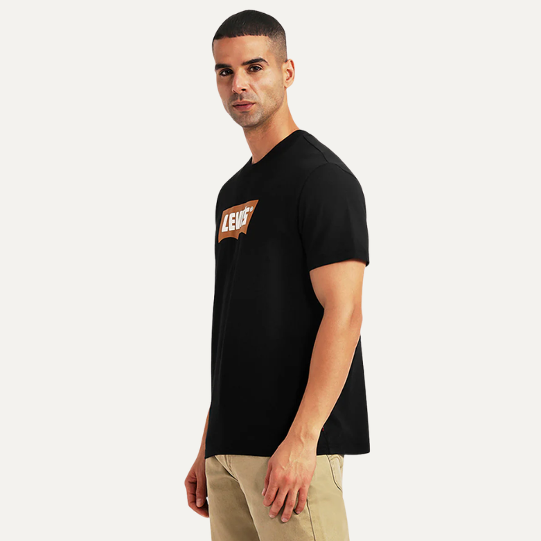 Buy Men's Brand Logo Black Slim Fit T-shirt Online in Nepal - Online Shopping Nepal - Online Clothing Shop Nepal