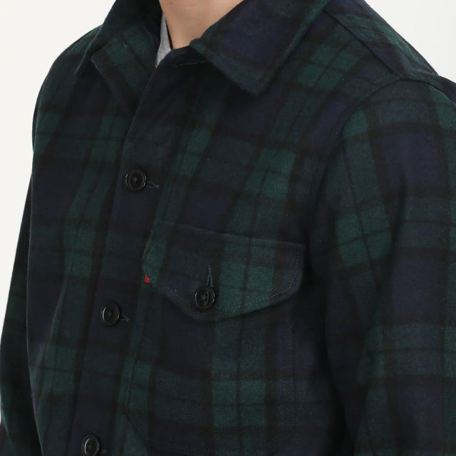 Plaid Navy Spread Collar Shacket - Aadima Nepal -online shopping Nepal - Fashion -Buy Clothing Online  in Nepal