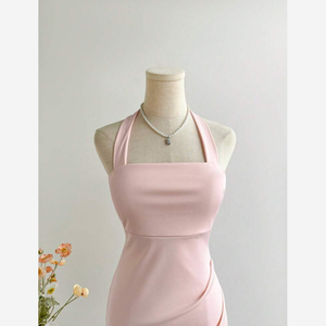 Buy Elamini Women's Elegant Ruffle Mermaid Hem Halter Neck Dress Online in Nepal - Online Shopping Nepal - Online Clothing Shop Nepal