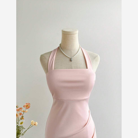 Buy Elamini Women's Elegant Ruffle Mermaid Hem Halter Neck Dress Online in Nepal - Online Shopping Nepal - Online Clothing Shop Nepal