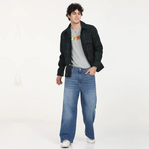 Plaid Navy Spread Collar Shacket - Aadima Nepal -online shopping Nepal - Fashion -Buy Clothing Online  in Nepal